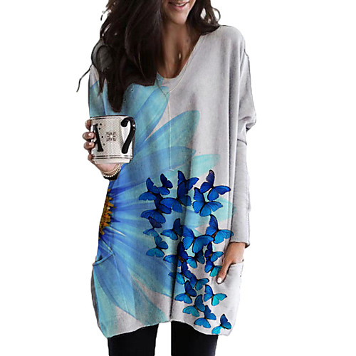 Women's Shift Dress Short Mini Dress Blue Long Sleeve Floral Color Block Animal Print Fall Spring Round Neck Casual Holiday 2021 S M L XL XXL 3XL
Women's Shift Dress Short Mini Dress Blue Long Sleeve Floral Color Block Animal Print Fall Spring Round Neck Casual Holiday 2021 S M L XL XXL 3XL