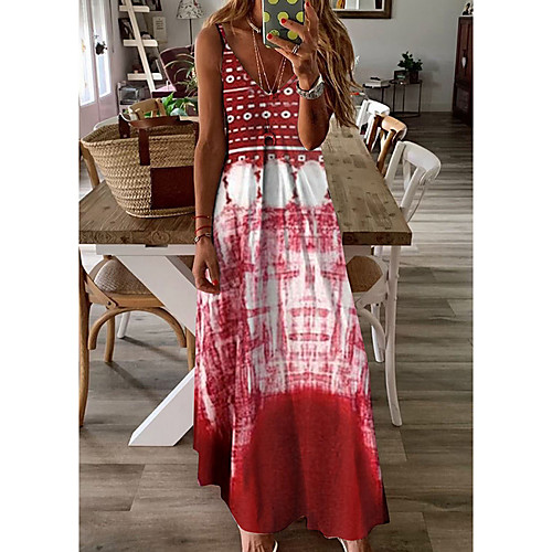 Women's Swing Dress Maxi long Dress Purple Yellow Red Sleeveless Print Color Block Print Summer V Neck Casual Loose 2021 S M L XL
Women's Swing Dress Maxi long Dress Purple Yellow Red Sleeveless Print Color Block Print Summer V Neck Casual Loose 2021 S M L XL