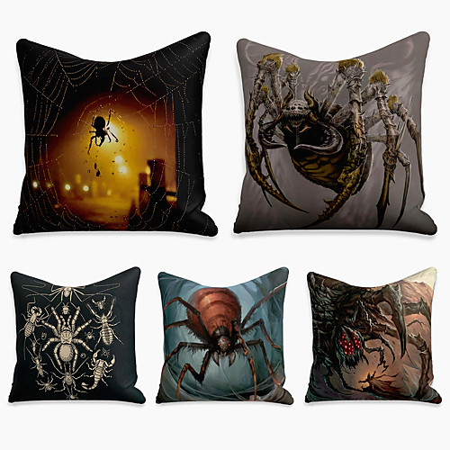 5 pcs Linen Pillow Cover, Halloween Square Zipper Polyester Traditional Classic
5 pcs Linen Pillow Cover, Halloween Square Zipper Polyester Traditional Classic