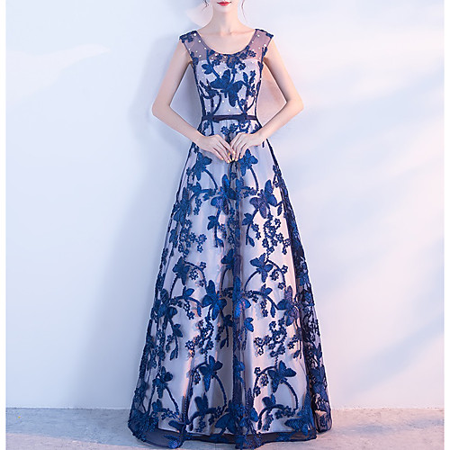 A-Line Scoop Neck Floor Length Lace / Tulle Bridesmaid Dress with Sash / Ribbon / Appliques
A-Line Scoop Neck Floor Length Lace / Tulle Bridesmaid Dress with Sash / Ribbon / Appliques