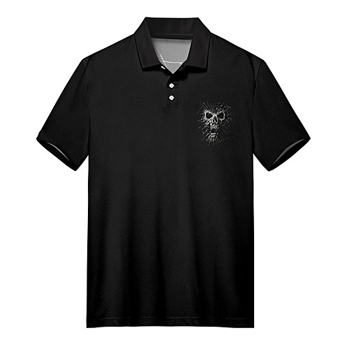 Men's Golf Shirt 3D Print Skull Spider web Button-Down Print Short Sleeve Casual Tops Casual Fashion Soft Breathable Black / Sports
Men's Golf Shirt 3D Print Skull Spider web Button-Down Print Short Sleeve Casual Tops Casual Fashion Soft Breathable Black / Sports
