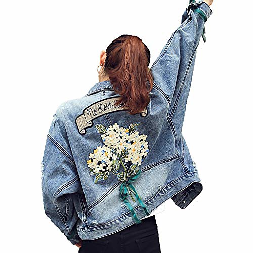fashion denim jacket womens classic flower embroidery short jean coat loose fit outwear
fashion denim jacket womens classic flower embroidery short jean coat loose fit outwear