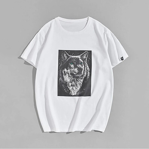 Men's Unisex T shirt Hot Stamping Wolf Animal Plus Size Print Short Sleeve Casual Tops 100% Cotton Basic Casual Fashion White
Men's Unisex T shirt Hot Stamping Wolf Animal Plus Size Print Short Sleeve Casual Tops 100% Cotton Basic Casual Fashion White