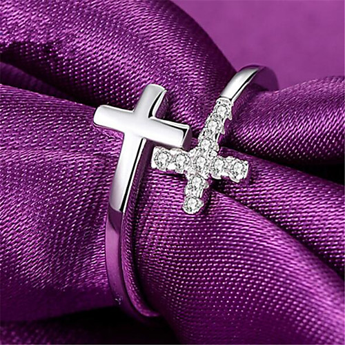 Ring Geometrical Silver Zircon Copper Silver-Plated Cross Precious Fashion 1pc Adjustable / Women's / Open Cuff Ring / Adjustable Ring
Ring Geometrical Silver Zircon Copper Silver-Plated Cross Precious Fashion 1pc Adjustable / Women's / Open Cuff Ring / Adjustable Ring