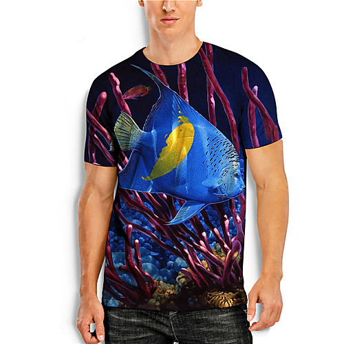 Men's T shirt 3D Print Graphic Prints Fish Print Short Sleeve Daily Tops Casual Designer Big and Tall Blue
Men's T shirt 3D Print Graphic Prints Fish Print Short Sleeve Daily Tops Casual Designer Big and Tall Blue