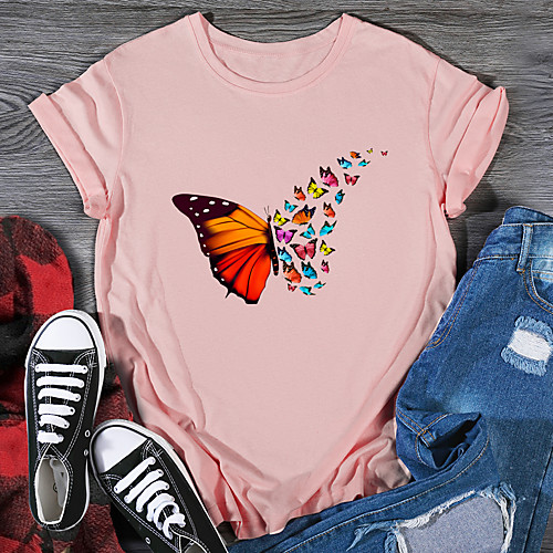 Women's T shirt Graphic Print Round Neck Tops 100% Cotton Basic Basic Top White Black Purple
Women's T shirt Graphic Print Round Neck Tops 100% Cotton Basic Basic Top White Black Purple