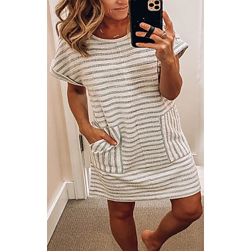 Women's Sheath Dress Short Mini Dress Beige Short Sleeve Striped Patchwork Print Summer Round Neck Casual Holiday Linen S M L XL
Women's Sheath Dress Short Mini Dress Beige Short Sleeve Striped Patchwork Print Summer Round Neck Casual Holiday Linen S M L XL
