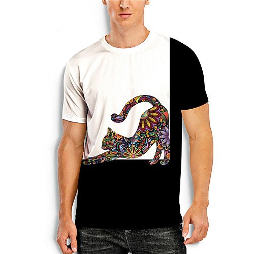 Men's T shirt 3D Print Cat Graphic Prints Print Short Sleeve Daily Tops Casual Designer Big and Tall Black / White
Men's T shirt 3D Print Cat Graphic Prints Print Short Sleeve Daily Tops Casual Designer Big and Tall Black / White