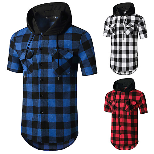 Men's Shirt Other Prints Lattice Short Sleeve Daily Tops Black / White Blue Red
Men's Shirt Other Prints Lattice Short Sleeve Daily Tops Black / White Blue Red
