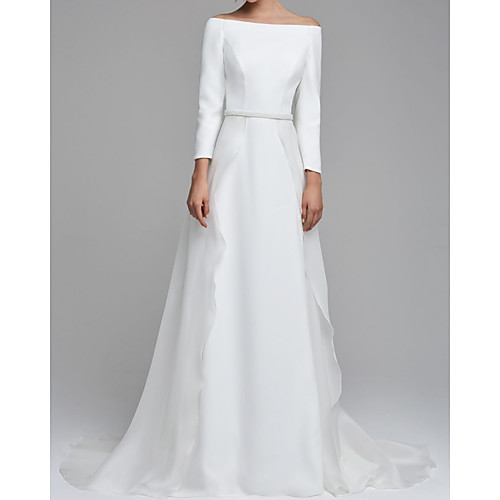 A-Line Wedding Dresses Jewel Neck Floor Length Organza Satin Long Sleeve Country Simple with 2021
A-Line Wedding Dresses Jewel Neck Floor Length Organza Satin Long Sleeve Country Simple with 2021
