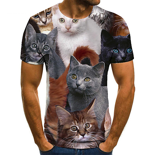 Men's T shirt Shirt 3D Print Animal 3D Print Print Short Sleeve Casual Tops Casual Fashion Round Neck Gray / White
Men's T shirt Shirt 3D Print Animal 3D Print Print Short Sleeve Casual Tops Casual Fashion Round Neck Gray / White