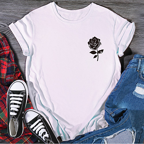 Women's T shirt Graphic Print Round Neck Tops 100% Cotton Basic Basic Top White Black Purple
Women's T shirt Graphic Print Round Neck Tops 100% Cotton Basic Basic Top White Black Purple