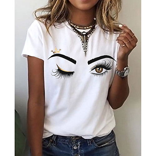 Women's T shirt Graphic 3D Print Round Neck Tops 100% Cotton Basic Basic Top White
Women's T shirt Graphic 3D Print Round Neck Tops 100% Cotton Basic Basic Top White