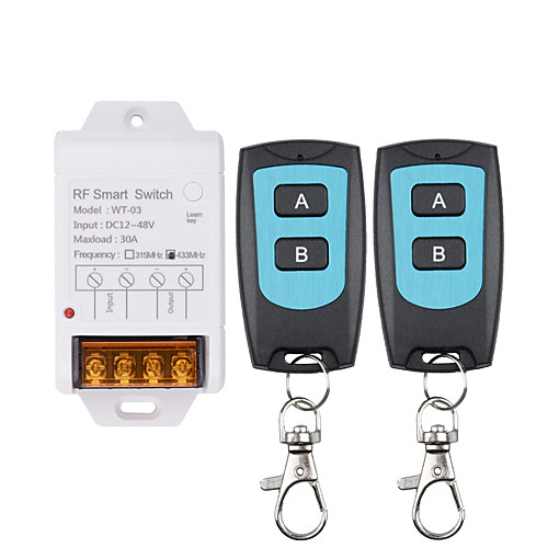 DC 12V single-channel remote control switch/24V control board/30A high-power relay/Water pump motor solenoid valve controller/A open and B close interlock mode 433M
DC 12V single-channel remote control switch/24V control board/30A high-power relay/Water pump motor solenoid valve controller/A open and B close interlock mode 433M