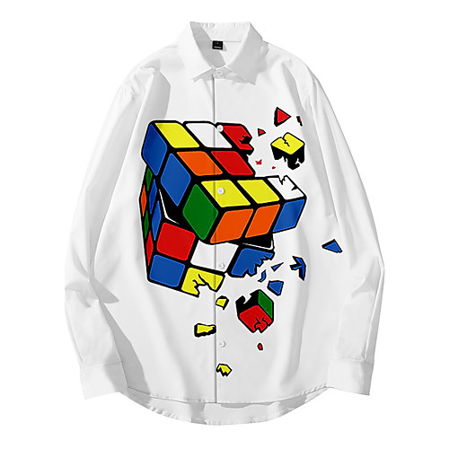 Shirt Men's Rubik's Cube 3D Print Button-Down 3D Print Casual Long Sleeve Tops Casual Fashion Breathable Comfortable White
Shirt Men's Rubik's Cube 3D Print Button-Down 3D Print Casual Long Sleeve Tops Casual Fashion Breathable Comfortable White