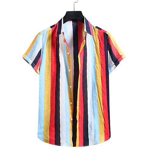 Men's Shirt Other Prints Striped Print Short Sleeve Casual Tops Hawaiian Button Down Collar White Black
Men's Shirt Other Prints Striped Print Short Sleeve Casual Tops Hawaiian Button Down Collar White Black
