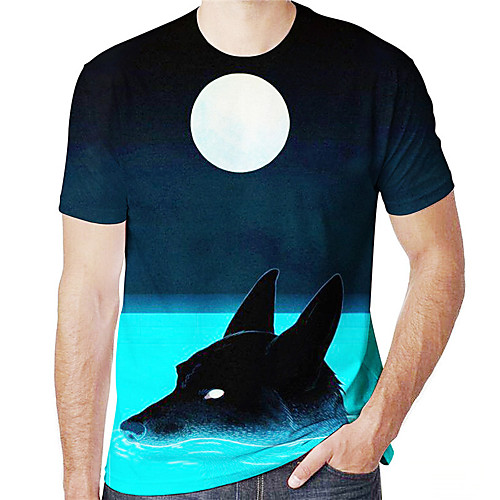 Men's T shirt 3D Print Graphic Prints Wolf Print Short Sleeve Daily Tops Casual Designer Big and Tall Blue
Men's T shirt 3D Print Graphic Prints Wolf Print Short Sleeve Daily Tops Casual Designer Big and Tall Blue