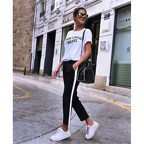 Women's Chino Harlem Pants Breathable Comfort Outdoor Sports Casual Weekend Harem Bootcut Pants Simple Ankle-Length Sporty Pocket Elastic Waist Elastic Drawstring Design Black
Women's Chino Harlem Pants Breathable Comfort Outdoor Sports Casual Weekend Harem Bootcut Pants Simple Ankle-Length Sporty Pocket Elastic Waist Elastic Drawstring Design Black