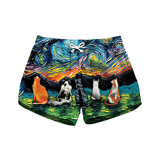 Women's Colorful Novelty Comfort Leisure Sports Weekend Shorts Pants Cat Graphic Prints Short Sporty Elastic Waist Print Green
Women's Colorful Novelty Comfort Leisure Sports Weekend Shorts Pants Cat Graphic Prints Short Sporty Elastic Waist Print Green
