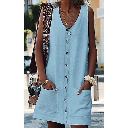 Women's Shift Dress Short Mini Dress Yellow Orange White Light Blue Sleeveless Solid Color Summer V Neck Casual 2021 S M L XL XXL 3XL
Women's Shift Dress Short Mini Dress Yellow Orange White Light Blue Sleeveless Solid Color Summer V Neck Casual 2021 S M L XL XXL 3XL