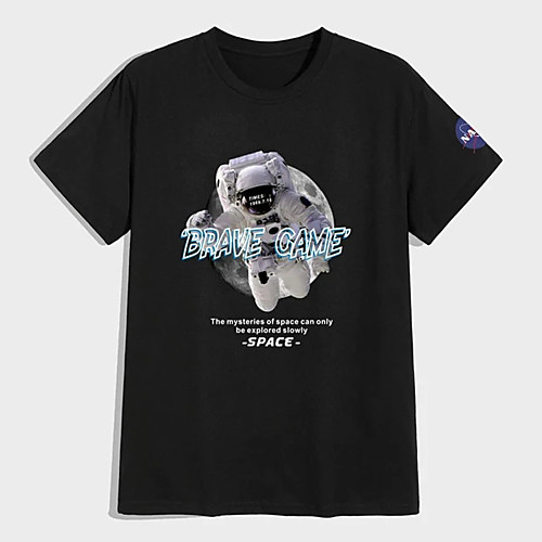 Men's Unisex Tees T shirt Hot Stamping Graphic Prints Astronaut Plus Size Print Short Sleeve Casual Tops 100% Cotton Basic Designer Big and Tall Black
Men's Unisex Tees T shirt Hot Stamping Graphic Prints Astronaut Plus Size Print Short Sleeve Casual Tops 100% Cotton Basic Designer Big and Tall Black