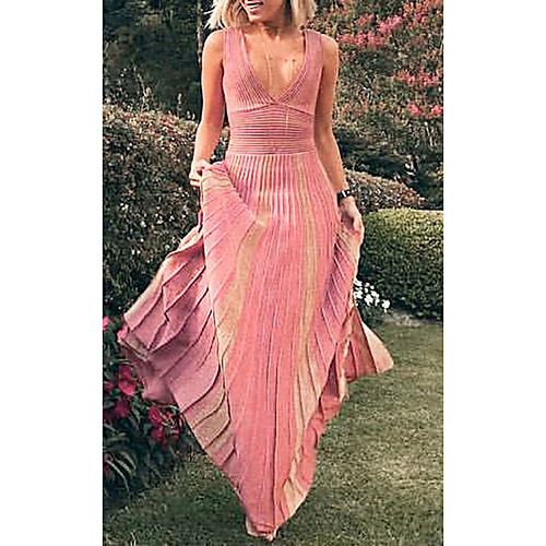 Women's Sheath Dress Maxi long Dress Blushing Pink Sleeveless Solid Color Print Spring Summer V Neck Casual 2021 S M L XL XXL 3XL
Women's Sheath Dress Maxi long Dress Blushing Pink Sleeveless Solid Color Print Spring Summer V Neck Casual 2021 S M L XL XXL 3XL