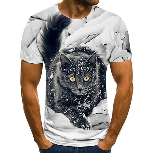 Men's T shirt Shirt 3D Print Animal 3D Print Print Short Sleeve Casual Tops Casual Fashion Round Neck Black / White
Men's T shirt Shirt 3D Print Animal 3D Print Print Short Sleeve Casual Tops Casual Fashion Round Neck Black / White