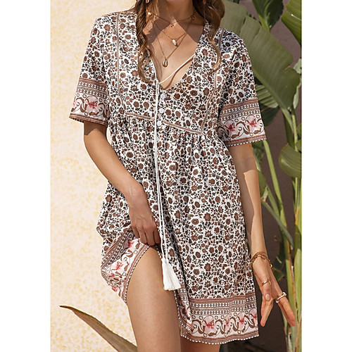 Women's Sheath Dress Short Mini Dress White Short Sleeve Print Solid Color Print Summer V Neck Casual 2021 S M L XL XXL / Cotton / Cotton
Women's Sheath Dress Short Mini Dress White Short Sleeve Print Solid Color Print Summer V Neck Casual 2021 S M L XL XXL / Cotton / Cotton