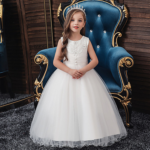 Princess Floor Length Flower Girl Dresses Party Tulle Sleeveless Jewel Neck with Lace
Princess Floor Length Flower Girl Dresses Party Tulle Sleeveless Jewel Neck with Lace