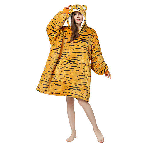 Adults' Kigurumi Pajamas Tiger Onesie Pajamas Flannel Fabric Yellow Cosplay For Men and Women Animal Sleepwear Cartoon Festival / Holiday Costumes
Adults' Kigurumi Pajamas Tiger Onesie Pajamas Flannel Fabric Yellow Cosplay For Men and Women Animal Sleepwear Cartoon Festival / Holiday Costumes