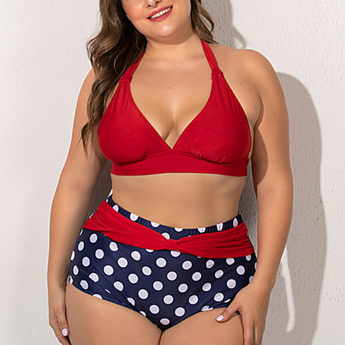 Women's Tankini Sets Cross Block Tankini Swimsuit Polka Dot Swimwear Bathing Suits Black Red
Women's Tankini Sets Cross Block Tankini Swimsuit Polka Dot Swimwear Bathing Suits Black Red