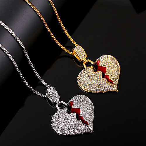 Women's Men's White Synthetic Diamond Pendant Necklace Long Necklace Pave Heart Romantic European Hip Hop Imitation Diamond Alloy Silver Gold 51-80 cm Necklace Jewelry 1pc For Street Gift Prom
Women's Men's White Synthetic Diamond Pendant Necklace Long Necklace Pave Heart Romantic European Hip Hop Imitation Diamond Alloy Silver Gold 51-80 cm Necklace Jewelry 1pc For Street Gift Prom