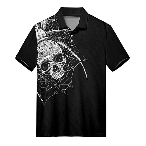 Men's Golf Shirt Tennis Shirt 3D Print Skull Spider web Button-Down Print Short Sleeve Casual Tops Casual Fashion Soft Breathable Black / Sports
Men's Golf Shirt Tennis Shirt 3D Print Skull Spider web Button-Down Print Short Sleeve Casual Tops Casual Fashion Soft Breathable Black / Sports