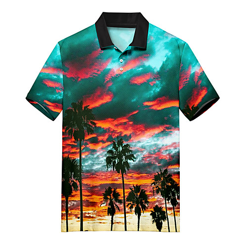 Men's Golf Shirt Tennis Shirt 3D Print Scenery Coconut Tree Button-Down Print Short Sleeve Casual Tops Casual Fashion Soft Breathable Rainbow / Sports
Men's Golf Shirt Tennis Shirt 3D Print Scenery Coconut Tree Button-Down Print Short Sleeve Casual Tops Casual Fashion Soft Breathable Rainbow / Sports