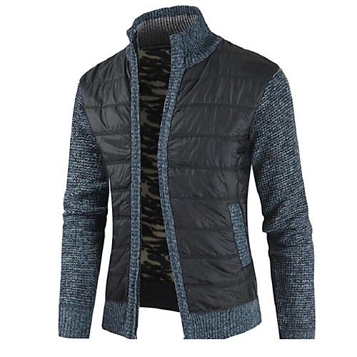 Men's Color Block Cardigan Long Sleeve Sweater Cardigans Stand Collar Winter Black Blue Wine
Men's Color Block Cardigan Long Sleeve Sweater Cardigans Stand Collar Winter Black Blue Wine