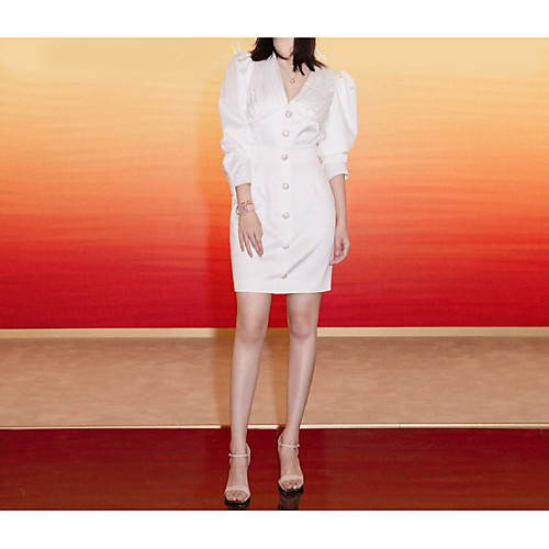 Two Piece Minimalist Elegant Graduation Cocktail Party Dress V Neck 3/4 Length Sleeve Short / Mini Satin with Buttons 2021
Two Piece Minimalist Elegant Graduation Cocktail Party Dress V Neck 3/4 Length Sleeve Short / Mini Satin with Buttons 2021