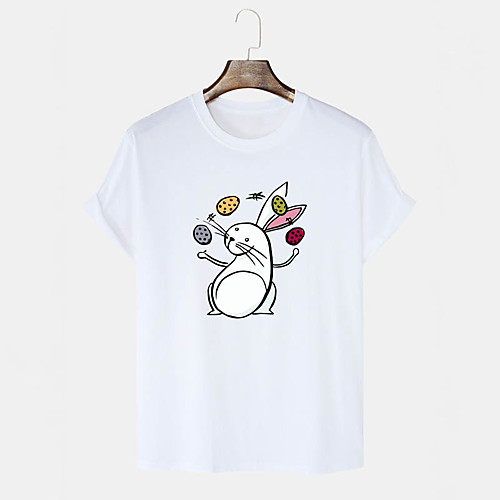 Men's Unisex T shirt Hot Stamping Cartoon Graphic Prints Rabbit / Bunny Plus Size Print Short Sleeve Daily Tops 100% Cotton Basic Casual White Black Blushing Pink 
Men's Unisex T shirt Hot Stamping Cartoon Graphic Prints Rabbit / Bunny Plus Size Print Short Sleeve Daily Tops 100% Cotton Basic Casual White Black Blushing Pink