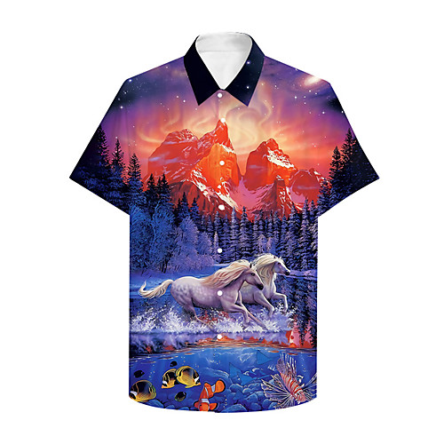 Men's Shirt 3D Print Graphic Prints Horse Animal Button-Down Print Short Sleeve Daily Tops Casual Designer Big and Tall Blue / Summer
Men's Shirt 3D Print Graphic Prints Horse Animal Button-Down Print Short Sleeve Daily Tops Casual Designer Big and Tall Blue / Summer