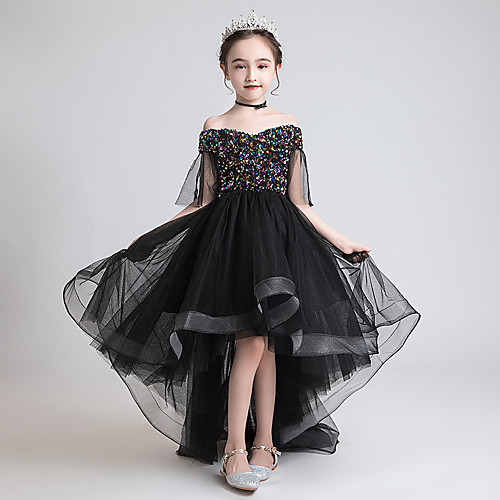 Princess Sweep / Brush Train Flower Girl Dresses Party Tulle Half Sleeve Off Shoulder with Solid
Princess Sweep / Brush Train Flower Girl Dresses Party Tulle Half Sleeve Off Shoulder with Solid