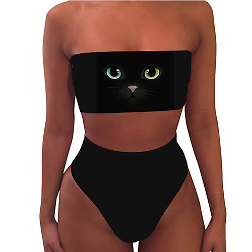 Women's Tankini 2 Piece Swimsuit Print Animal Black Swimwear Bandeau Strapless Bathing Suits New Sexy / Slim
Women's Tankini 2 Piece Swimsuit Print Animal Black Swimwear Bandeau Strapless Bathing Suits New Sexy / Slim