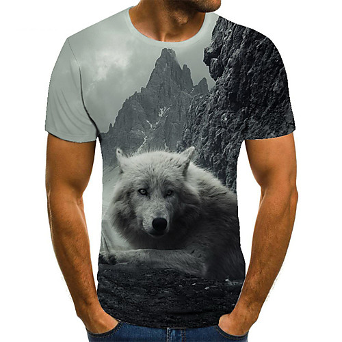 Men's T shirt Shirt 3D Print Animal 3D Print Print Short Sleeve Casual Tops Casual Fashion Round Neck Black / White
Men's T shirt Shirt 3D Print Animal 3D Print Print Short Sleeve Casual Tops Casual Fashion Round Neck Black / White