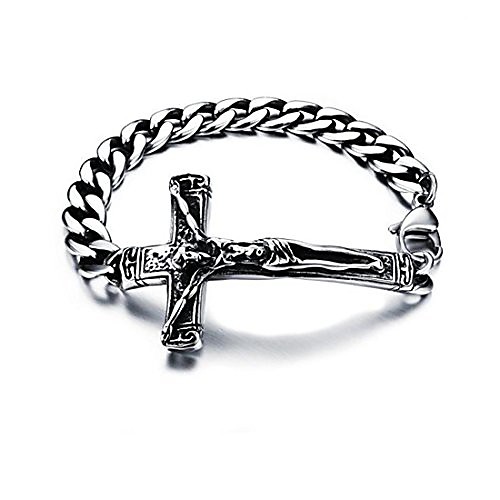 Men's Stainless Steel Jesus Crucifix Cross Curb Link Bracelet Chain 8.26 Religious Christian Belief Jewelry Gift for Men
Men's Stainless Steel Jesus Crucifix Cross Curb Link Bracelet Chain 8.26 Religious Christian Belief Jewelry Gift for Men