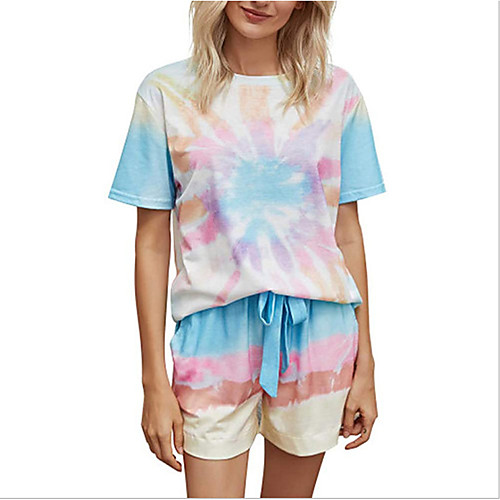 Women's Basic Streetwear Tie Dye Daily Two Piece Set Tracksuit T shirt Loungewear Shorts Drawstring Tops
Women's Basic Streetwear Tie Dye Daily Two Piece Set Tracksuit T shirt Loungewear Shorts Drawstring Tops