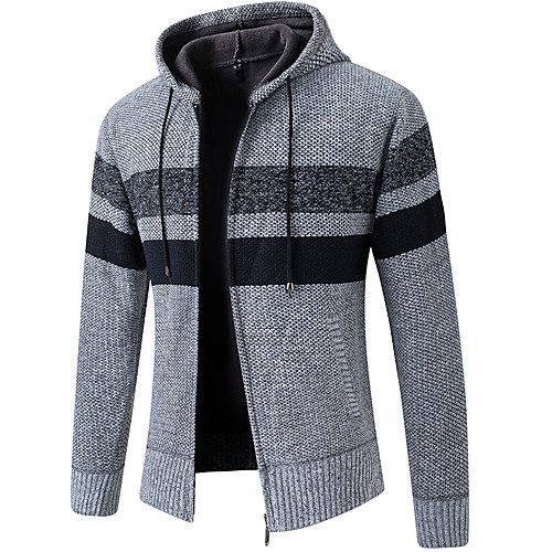 Men's Striped Cardigan Long Sleeve Sweater Cardigans Hooded Winter Blue Red Light gray
Men's Striped Cardigan Long Sleeve Sweater Cardigans Hooded Winter Blue Red Light gray