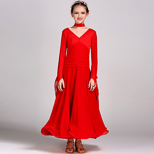 Ballroom Dance Dress Pleats Solid Girls' Training Performance Long Sleeve Natural Chiffon Milk Fiber
Ballroom Dance Dress Pleats Solid Girls' Training Performance Long Sleeve Natural Chiffon Milk Fiber