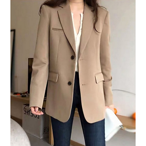 Women's Blazer Blazer Solid Colored Regular Fit Polyester Men's Suit Khaki / Black - Notch lapel collar
Women's Blazer Blazer Solid Colored Regular Fit Polyester Men's Suit Khaki / Black - Notch lapel collar