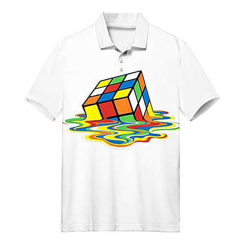 Men's Golf Shirt 3D Print Rubik's Cube Button-Down Print Short Sleeve Casual Tops Casual Fashion Soft Breathable White / Sports
Men's Golf Shirt 3D Print Rubik's Cube Button-Down Print Short Sleeve Casual Tops Casual Fashion Soft Breathable White / Sports