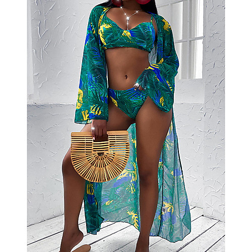Women's Bikini Swimsuit Cover Up Swimsuit UV Protection Quick Dry Water Sports Floral Tie Dye Green Orange Black Swimwear Padded Crop Top Bathing Suits New Casual Sexy / Summer / Three Piece / Leaf
Women's Bikini Swimsuit Cover Up Swimsuit UV Protection Quick Dry Water Sports Floral Tie Dye Green Orange Black Swimwear Padded Crop Top Bathing Suits New Casual Sexy / Summer / Three Piece / Leaf