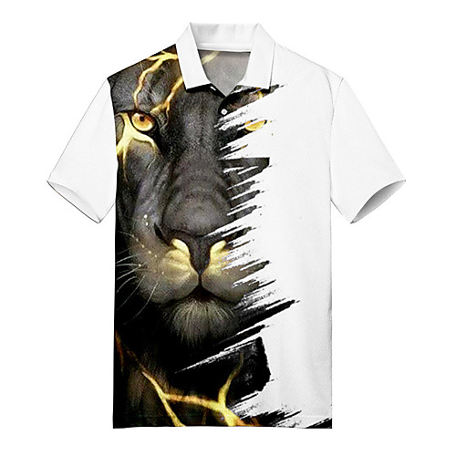 Men's Golf Shirt Tennis Shirt 3D Print Lion Animal Button-Down Print Short Sleeve Casual Tops Casual Fashion Soft Breathable White / Sports
Men's Golf Shirt Tennis Shirt 3D Print Lion Animal Button-Down Print Short Sleeve Casual Tops Casual Fashion Soft Breathable White / Sports