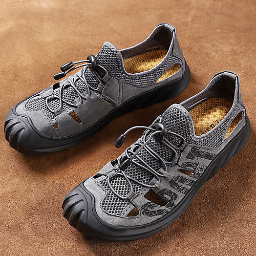 Men's Sandals Casual Beach Outdoor Walking Shoes Upstream Shoes Pigskin Breathable Non-slipping Wear Proof Khaki Gray Summer
Men's Sandals Casual Beach Outdoor Walking Shoes Upstream Shoes Pigskin Breathable Non-slipping Wear Proof Khaki Gray Summer